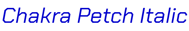 Chakra Petch Italic 字体